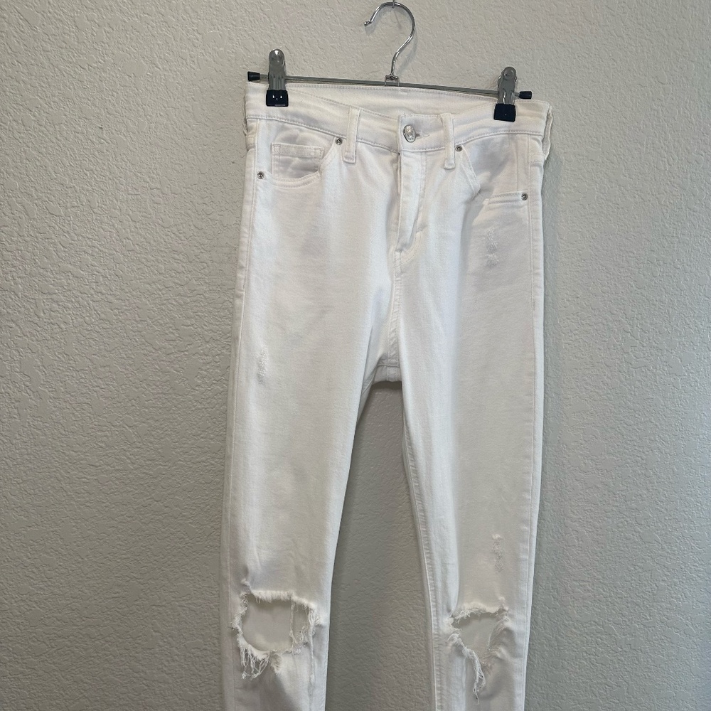 Distressed White Skinny Jeans